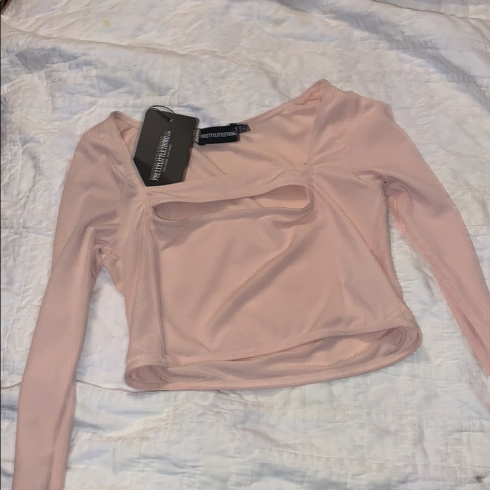Small pink cut out crop top